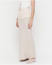 FRIEND of AUDREY - Cotton Linen Contrast Long Skirt
