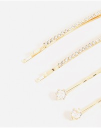 Lovisa - Gold Pave & Single Diamante Slides 6-Pack