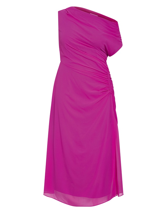 City Chic - Plus size Vivid Colour Maxi Dress - magenta