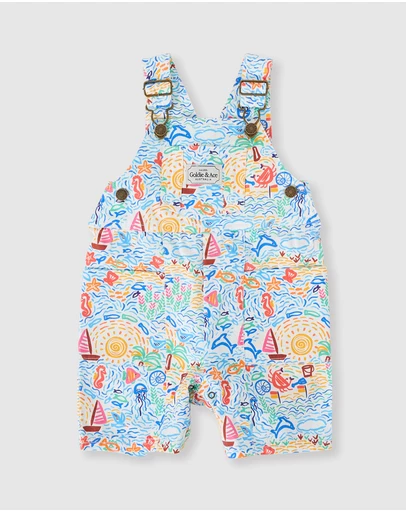 Goldie + Ace - Summer Bay James Pocket Overalls - Babies-Kids