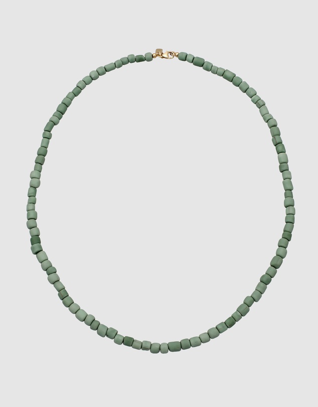 Kuzzoi - ICONIC EXCLUSIVE - Green Beads Necklace with Gold-Plated Silver Closure