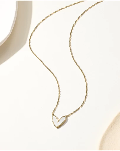 Mestige - Pearl Heart Necklace - 18K Gold Plated