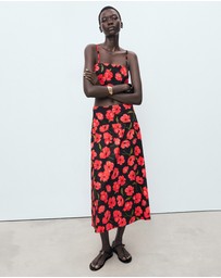 M.N.G - Floral-Print Flared Skirt