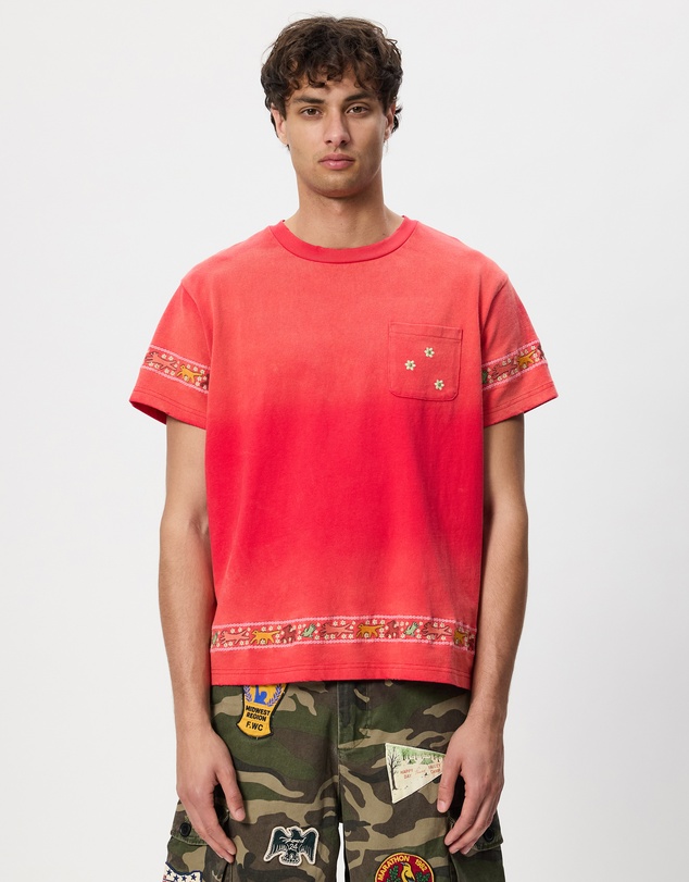 Found - Embroidered Flower Border Tee