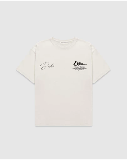 Duke + Dexter - DR Sketch Helmet Vintage White T-shirt