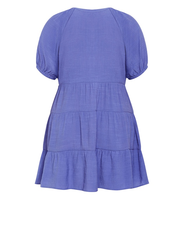 City Chic - Plus size Kara Tiered Mini Dress - amethyst