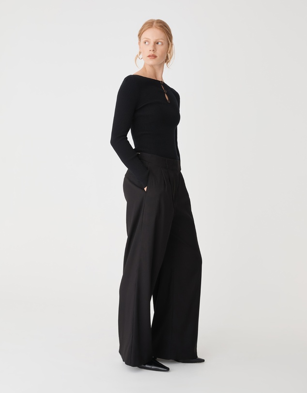 Forcast - Logan Button Keyhole Rib Knit