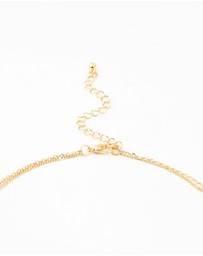 Lovisa - Gold Plated Brass Bow & Pearl Layered Necklace