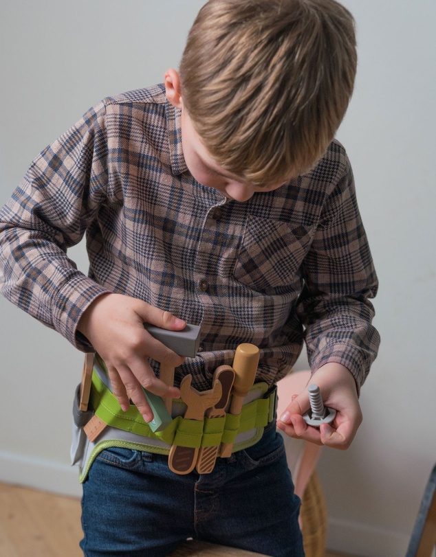 Dantoy - Dantoy - Playful Wood - Tool Belt - 11 pcs