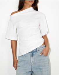 Dazie - Hazel Ruched Jersey Short Sleeve Top