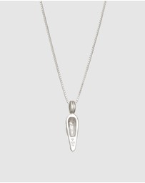 Kuzzoi - ICONIC EXCLUSIVE - Necklace Male Drop Textured 925 Sterling Silver
