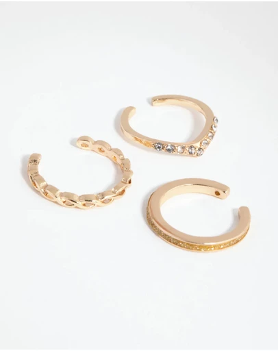 Lovisa - Gold Diamante Band Toe Ring Pack