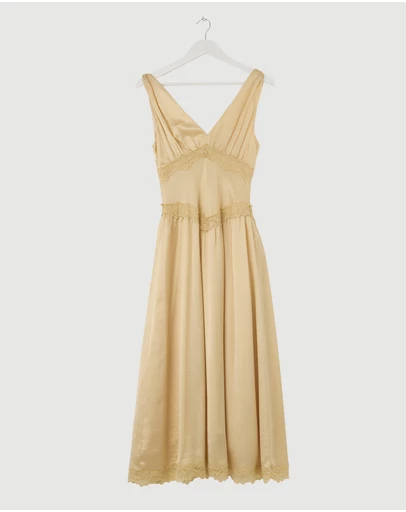 Revibe - Repaired Reformation Stasia Silk Dress - AU 4