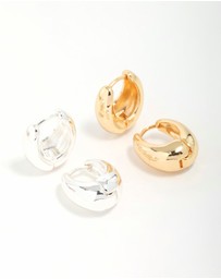 Lovisa - Mixed Metal Hoop Earrings 2-Pack