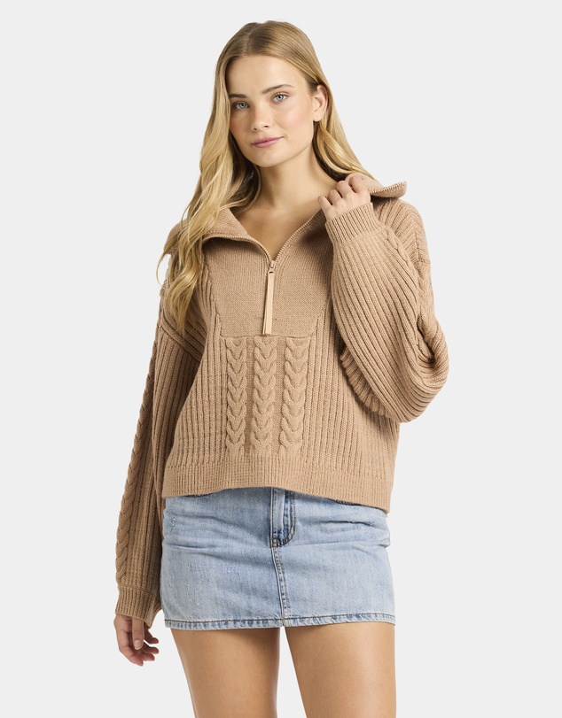 Billabong - Womens Sun Zippy V-Neck Sweatshirt