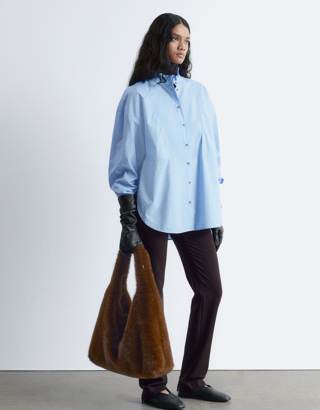 & Other Stories - Long Stand-Collar Cotton Shirt