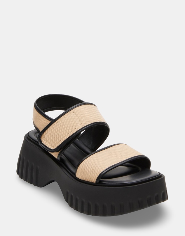 Steve Madden - Grover Black/Tan Sandals