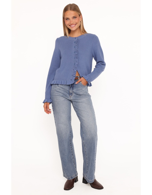 Petal & Pup - Fiori Frill Cardigan - Denim Blue
