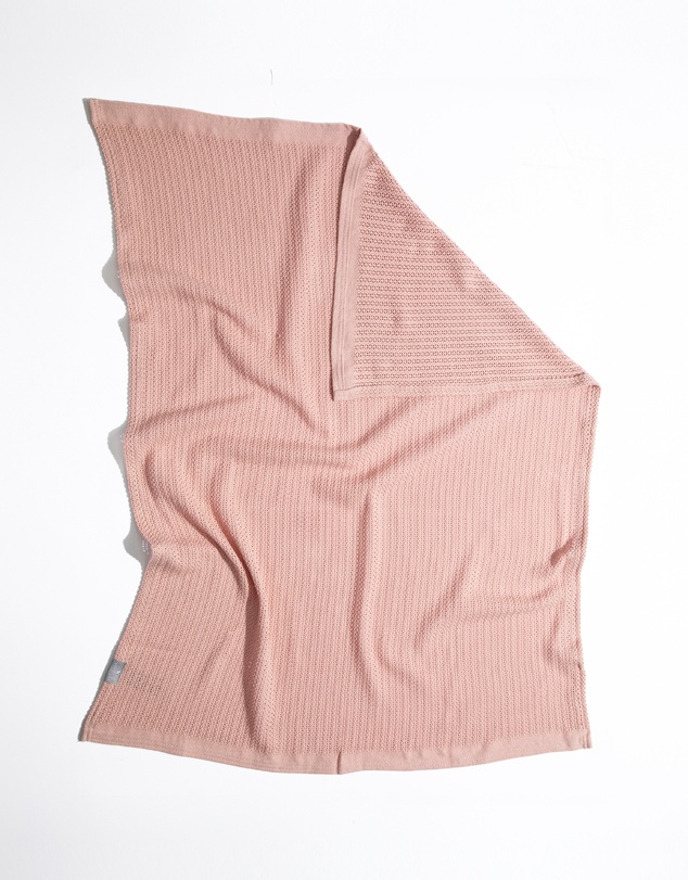 Living Textiles - Cotton Cellular Blanket - Dusty Pink