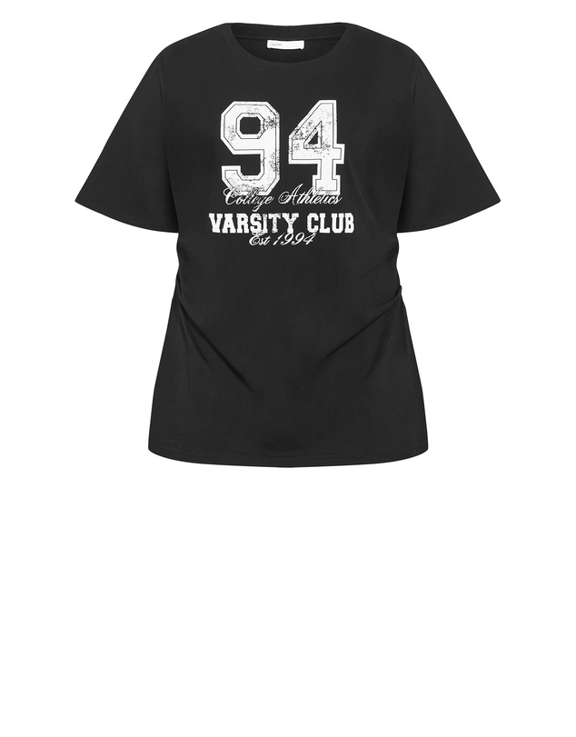 City Chic - Plus size Graphic Cinched Cotton Tee - black