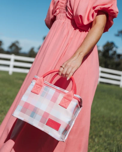 The Somewhere Co - Pink Plaid Lunch Bag
