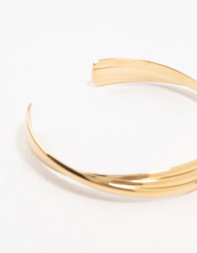 Lovisa - Waterproof Gold Plated Stainless Steel Twisted Ribbed Wrist Cuff