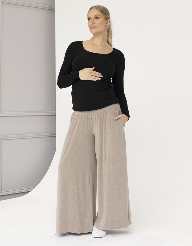 Angel Maternity - Essential Winter Maternity Rib Top in Black