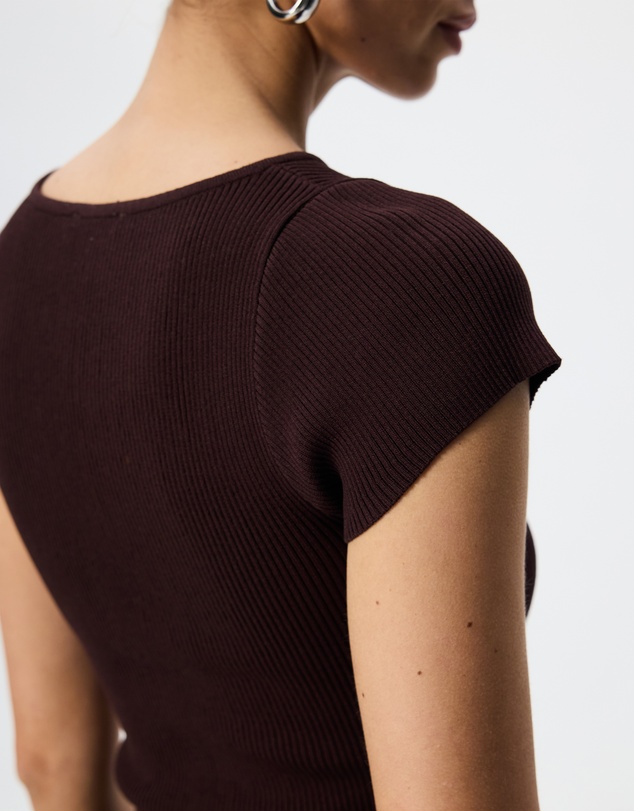 Tussah - Charlotte Cap Sleeve Boat Neck Knitted Top