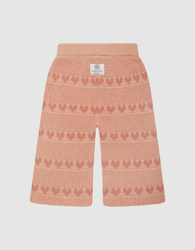Kynd Baby - Knit Flare Pant in Pink Heart