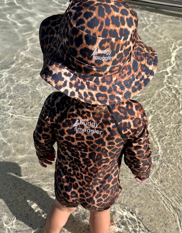 Budgy Smuggler - Kids Onesie Swim Bundle in Leopard UPF 50+