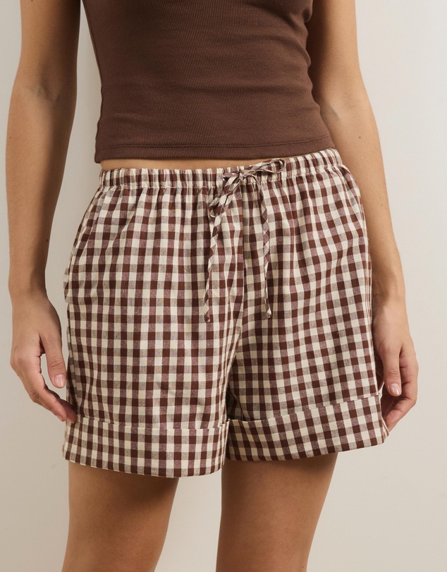 Atmos&Here - Elodie Gingham Elasticated Waistband Shorts