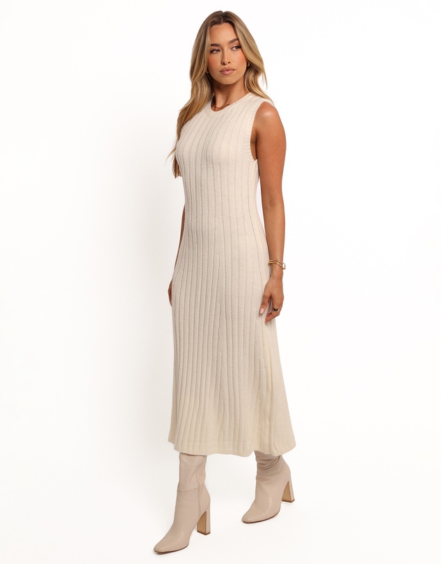 Petal & Pup - Kellie Knit Midi Dress - White