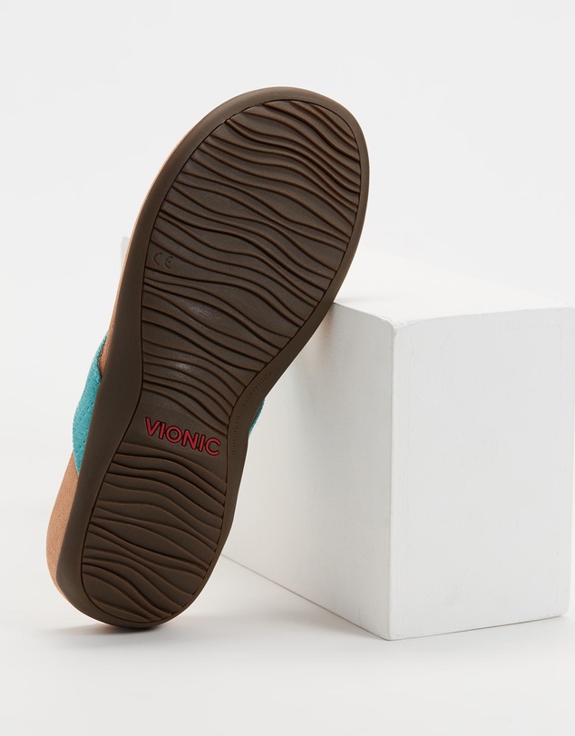 Vionic - Bella Toe Post Sandal - Teal Woven