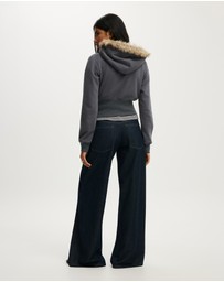 Cotton On - Corset Band Zip Through Hoodie