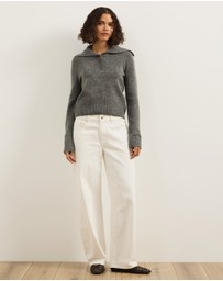Atmos&Here - Kiera Knit Jumper with Wide Collar