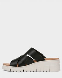 Vionic - Uptown Sunset Wedge - Black Tumbled