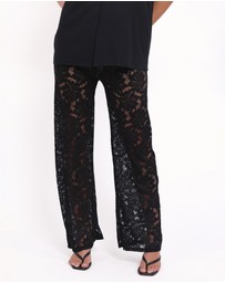 Petal & Pup - Mindy Lace Pant Set - Black