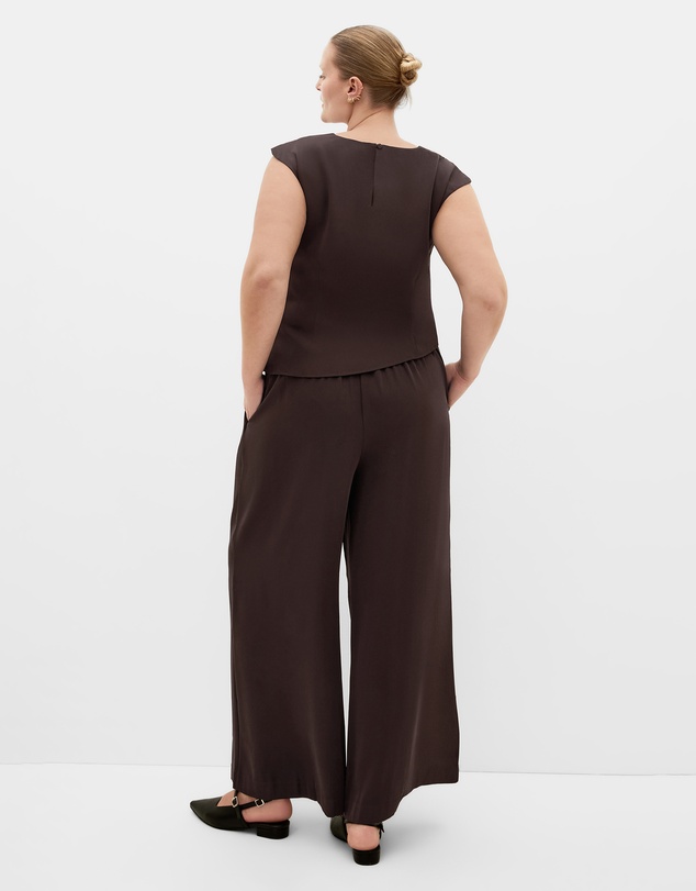 City Chic - Plus size Jett Pleat Detail Top - espresso