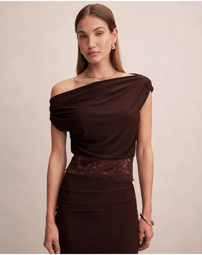 Forever New - Quinn Tipped Lace Top