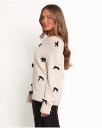 Petal & Pup - Voss Bow Knit Sweater - Cream