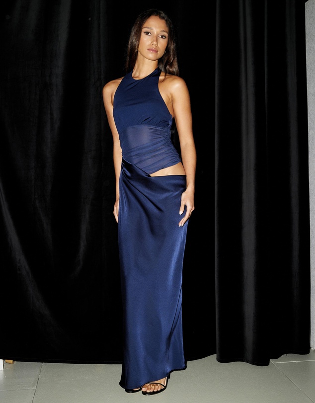 Dazie - She's Cool Mesh And Jersey Maxi Dress