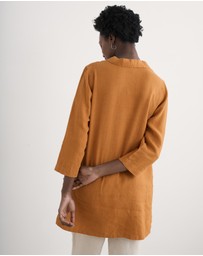 Seasalt - Seasalt Cornwall Yellow Tide Clock 3/4 Sleeve Tunic