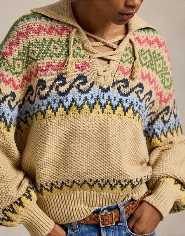 Polo Ralph Lauren - Fair Isle Lace-Up Sweater