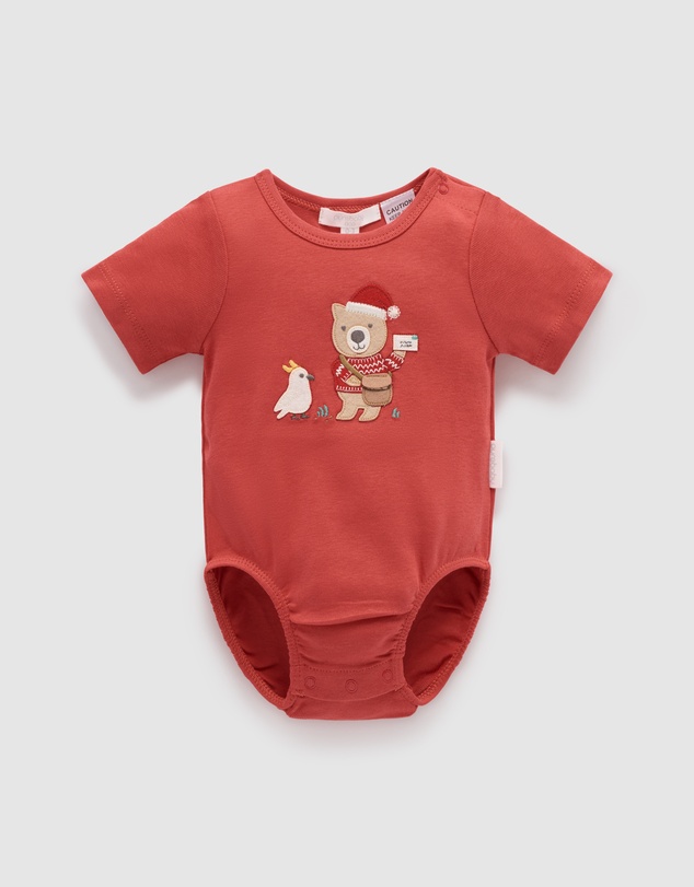 Purebaby - Postie Santa Bodysuit Christmas -Kids-Babies