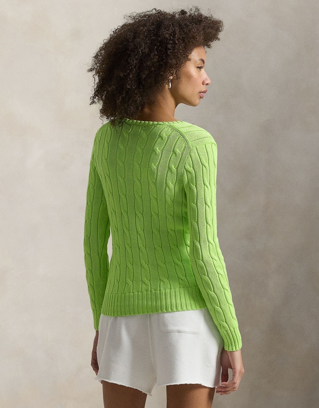 Polo Ralph Lauren - Cable-Knit Cotton V-Neck Sweater