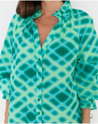 ALEXANDRA - Ollie Dress Emerald Crosshatch