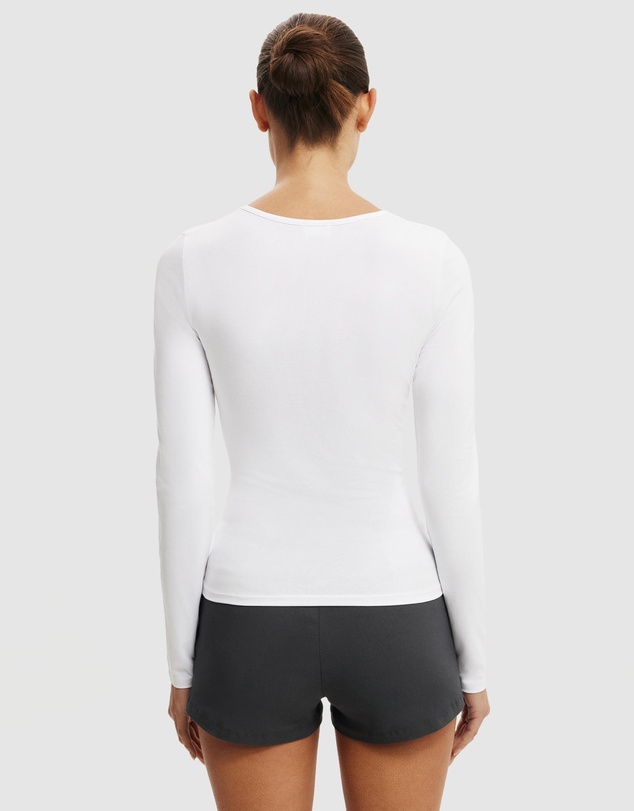 Cotton On - Longline Crew Long Sleeve Top