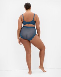 City Chic - Plus size Lara Hi Brief - poseidon