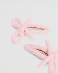 Country Road - Knit Bow Clip Pack Of 2