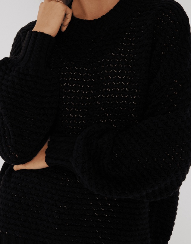 ALEXANDRA - Loam Knit Jumper Black